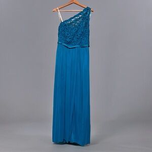 David’s bridal Oasis lace one shoulder bridesmaid dress